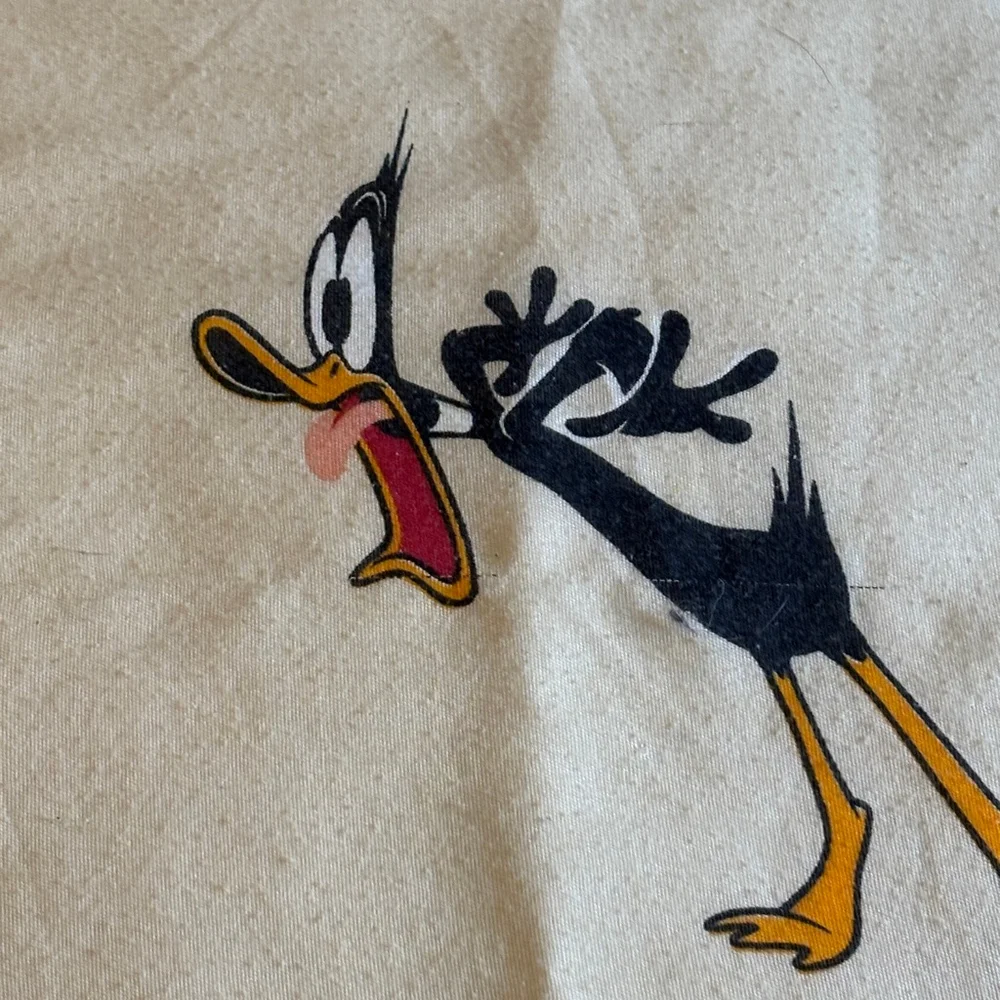 Vintage Looney Tunes Double Flat Sheet Brown Bugs Bunny Tweety Bird Sylvester